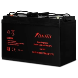 Батарея POWERMAN Battery CA121000, напряжение 12В, емкость 100Ач, макс. ток разряда 800А, макс. ток заряда 30А, свинцово-кислотная типа AGM, тип клемм М2, Д/Ш/В 329/172/215, 27.7 кг./ Battery POWERMAN Battery CA121000, voltage 12V, capacity 100Ah, max. di