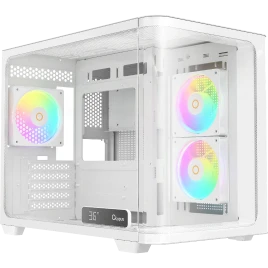 Корпус ПК без блока питания/ Case Ocypus Iota C50 Curve WH ARGB, Mini-Tower, TG, 3x120mm ARGB, 2xUSB-A 3.0 + 1xUSB-C, mATX, mITX White
