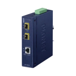 медиа конвертер/ PLANET IP30 Industrial 10/100/1000T to 2-Port 100/1000X SFP Gigabit Media Converter (-40 to 75 degree C)