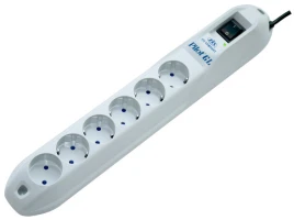 Сетевой фильтр Pilot GL 6 розеток (5 евро + 1 без заземления) 10 м/ Surge protector Pilot GL 6 outlets (5 euro + 1 without ground) 10A / 2.2kVt, 10m