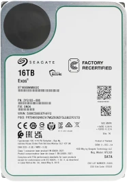 Жесткий диск/ HDD Seagate SATA 16Tb Exos 6Gb/s 7200 512Mb OFFICIAL RECERTIFIED MTBF - 2.5M hrs 1 year warranty (replacement ST16000NM001G, ST16000NM000J, MG08ACA16TE, MG09ACA16TE, MG11ACA16TE, WUH721816ALE6L4)