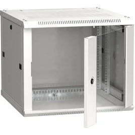 19" настенный шкаф  6U 600x600 стекл. передняя дверь, серый (плоск. упак)