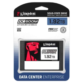 Твердотельный накопитель/ Kingston SSD DC600M, 1920GB, 2.5" 7mm, SATA3, 3D TLC, R/W 560/530MB/s, IOPs 94 000/78 000, TBW 3504, DWPD 1 (12 мес)