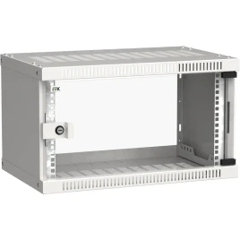 Шкаф LINEA WE 6U 600x450мм дверь стекло серый