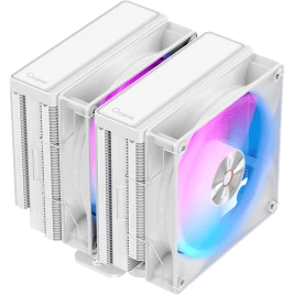 Кулер для процессора/ CPU Cooler Ocypus Delta A62 WH ARGB (260W, 4-pin PWM, 156mm, Al/Cu, 6x6mm, ARGB, 2x120mm, 73CFM, 29dBA, 2000RPM, S: 1851/1700/1200/115X, AM5/AM4, white)