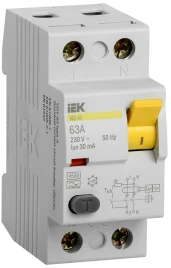 УЗО ВД1-63 2Р 63А 30мА тип А IEK
