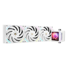 Система жидкостного охлаждения/ Water Cooling System Thermalright Elite Vision 360 (360mm, LED, White, ARGB/ Fans: 3x120mm, 69CFM, 27dBA, 2150RPM/ Pump height 63mm, Rad thickness 27mm/ S: 1700, 1200, 1851, 115X, 2011, 2066, AM5, AM4)