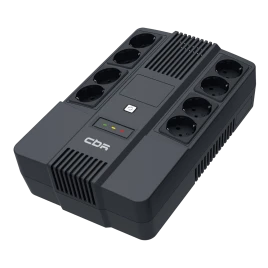 Линейно-интерактивный ИБП в плоском корпусе "Brick"/ ИБП CBR [UPS-OFK-101E-800] 800VA/480W,  Schuko CEE 7 Outlets: (x4 Battery & Surge Protected; x4 Surge Protected), LED, AVR, 12V/9Ah