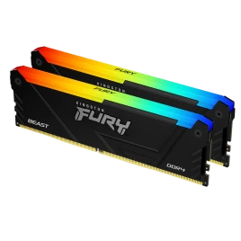 Память оперативная/ Kingston 32GB 3200MT/s DDR4 CL16 DIMM (Kit of 2) 1Gx8 FURY Beast RGB