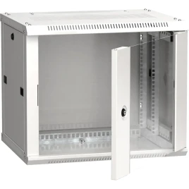 19" настенный шкаф  6U 600x450, стекл. передняя дверь, серый (плоск. упак)