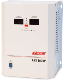 Стабилизатор POWERMAN AVS 3000P, ступенчатый регулятор, цифровые индикаторы уровней напряжения, 3000ВА, 110-260В, максимальный входной ток 20А, клеммная колодка, IP-20, навесной,   260мм х 220мм х 130мм, 7.2 кг./ Stabilizer POWERMAN AVS 3000P, step-type r