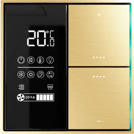 Donel Многофункциональный комнатный  термостат KNX,ЖК-экран, встроенный датчик температуры, глянцевое золото, Cерия DKNX
