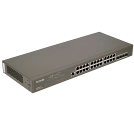 Коммутатор/ Tenda TEG5328F Коммутатор управляемый L2, 28 портов, 24х1 Гбит/с, Base-X SFP 4х1 Гбит/с, установка в стойку