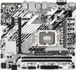 Материнская плата Asrock H610M-HDV/M.2+ D5 Soc-1700 Intel H610 2xDDR5 mATX AC`97 8ch(7.1) GbLAN+VGA+HDMI+DP [H610M-HDV/M.2+ D5]