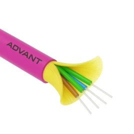 Волоконно-оптический кабель ADVANT ADVOM4-FO04-UV-LM, тип волокна MM 50/125 (OM4), количество волокон: 4, среда использования: Внутренняя/Внешняя, внешняя оболочка: LSZH, цвет: Маджента. Внешний диаметр: 4,7