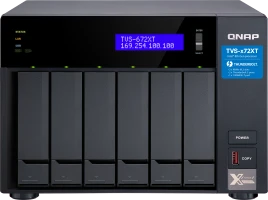 Сетевое хранилище без дисков/ SMB QNAP TVS-672XT-i3-8G 6-Bay NAS, Intel Core i3-8100T 4-core 3.1 GHz Processor, 8GB DDR4 RAM (max 32GB RAM), 6x 2.5"/3.5" SATA HDD/SSD + 2x M.2 PCIe  SSD slot, 2xGbE LAN, 1 x 10GBase-T, 2 x Thunderbolt 3 port