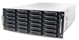 Серверный корпус/ RSC-4ET, 4U, 24xSATA/SAS HS 3,5/2,5" universal bay + 2x2,5" 15mm rear HS bay, up to 12"(W) x 13"(D) E-ATX, 12G 24-port EOB BP with 3xSFF-8643, 3x 120x25mm fan (middle), 1200W 1+1 redundant 80+ Platinum, 28" slide