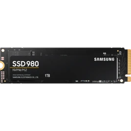 Твердотельные накопители/ Samsung SSD 980, 1000GB, M.2(22x80mm), NVMe 1.4, PCIe 3.0 x4, 3-bit MLC, R/W 3500/3000MB/s, IOPs 500 000/480 000, TBW 600, DWPD 0.33 (12 мес.)