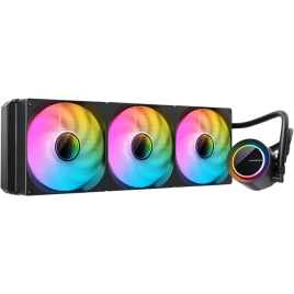 Система жидкостного охлаждения/ Water Cooling System JONSBO TG-420 ARGB Black (300W, 420mm, Black, ARGB/ Fans: 3x140mm, 93.73CFM, 36.2dBA, 1800RPM/ Pump height 54.55mm, 30dBA, 2400RPM, Rad thickness 54.5mm/ S: 1851, 1700, 1200, 115X, AM5, AM4)