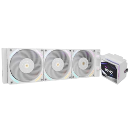 Водяное охлаждение для процессора/ Water Cooling System Thermalright Hyper Vision 360 (360mm, LED, White, ARGB/ Fans: 3x120mm, 69CFM, 27dBA, 2150RPM/ Pump height 68mm, 6400RPM, Rad thickness 27mm/ S: 1700, 1200, 1851, 115X, 2011, 2066, AM5, AM4)