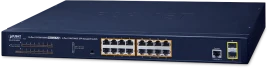 коммутатор/ PLANET IPv6/IPv4, 16-Port Managed 802.3at POE+ Gigabit Ethernet Switch + 2-Port 100/1000X SFP (220W)