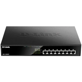 Коммутатор/ DGS-1008MP/B Unmanaged Switch 8x1000Base-T PoE, PoE Budget 125W, metal case