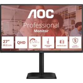 AOC Q27E4U 27 16:9 IPS 2560x1440 120Hz 4ms 350cd 1xHDMI 1xDP 4xUSB 3.2 2Wx2 HAS 150mm Internal Black 100x100