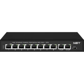 Passive PoE коммутатор Fast Ethernet/ Passive PoE коммутатор Fast Ethernet на 10 портов. Порты: 8 х FE (10/100 Base-T, 52V 4,5(+) 7,8(–)) совместимы с PoE (IEEE 802.3af/at), 2 x FE (10/100 Base-T) Uplink. Совместим со стандартами PoE IEEE 802.3af/at. Мощн