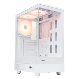 Корпус без блока питания/ Case HSPD F510, Panoramic Mid Tower, White, TG, 0.5 SPCC, 3x120mm ARGB (FNW010) ATX, mATX, mITX 180/280/160mm 1x2.5", 1x3.5", 7xPCI 2xUSB-A 3.0 356x218x467mm
