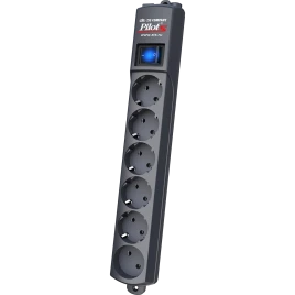 Сетевой фильтр Pilot S 6 розеток (5 евро + 1 без заземления) 7 м, графит/ Pilot S surge protector 6 outlets (EUR 5 + 1 without grounding) 7 m, graphite