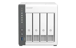 Сетевое хранилище без дисков/ channel QNAP D4 NAS 4 HDD trays.ARM 4-core Cortex-A55 2.0GHz, RAM 4 GB (max), 1x2.5GbE, 1x1GbE, 2xUSB 2.0 port,1xUSB 3.2 Gen 1