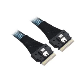 Кабель/ Cable, x8 8654 to 1x8 8654, 1M. To Controller SFF-8654 (SlimSAS), To Devices/Backplane 1 x8 SFF8654 SlimSAS.