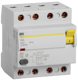 УЗО ВД1-63 4Р 16А 30мА тип А IEK