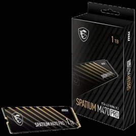 MSI SSD SPATIUM M470 Pro, 1000GB, M.2(22x80mm), NVMe, PCIe 4.0 x4, 3D TLC, R/W 6000/4500, IOPs 950 000/950 000, TBW 320, DWPD 0.2 (5 лет)
