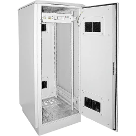 Шкаф уличный 19" 720x860, IP55 двустенный, металл передняя и задняя двери, серый