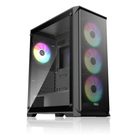 Корпус без блока питания/ Case Raijintek ARCADIA 41-MS4, Midi-Tower, TG, 1x120mm + 3x120mm ARGB, 2xUSB-A 3.0 + 1xUSB-C, ATX, mATX, mITX Black