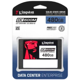Твердотельный накопитель/ Kingston SSD DC600M, 480GB, 2.5" 7mm, SATA3, 3D TLC, R/W 560/470MB/s, IOPs 94 000/41 000, TBW 876, DWPD 1 (12 мес)