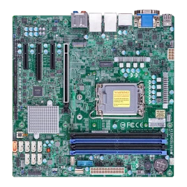 Материнская плата/ MB Supermicro X13SAQ (Micro-ATX, 1x LGA-1700, Q670E, 4x Up to 128GB non-ECC DDR5 UDIMM, 8x SATA ports, 1x PCIe 5.0 x16 slot, 1x PCIe 4.0 x4 (in x8) slot, 1x PCIe 3.0 x4 slot, 1x PCIe 3.0 x2 (in x4) slot, 1x PCIe 4.0 x4 SlimSAS slot, 1x