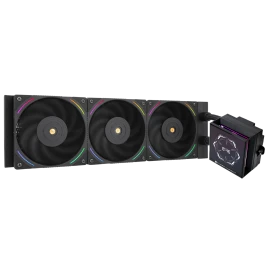 Водяное охлаждение для процессора/ Water Cooling System Thermalright Hyper Vision 360 (360mm, LED, Black, ARGB/ Fans: 3x120mm, 69CFM, 27dBA, 2150RPM/ Pump height 68mm, 6400RPM, Rad thickness 27mm/ S: 1700, 1200, 1851, 115X, 2011, 2066, AM5, AM4)