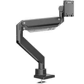 Кронштейн для мониторов ONKRON/ 17-57" ГАЗЛИФТ макс 200*200 наклон -20"/+60", поворот +90° ~-90°, угол вращения VESA 180", 2 колена, вылет от основания 0-585мм, вертик перемещение 325-655мм, вес 2-27кг, портретная/альбомная ориентация,