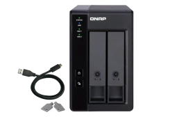 Полка расширения сетевого хранилища без дисков/ channel QNAP DAS TR-002 2-Bay 2.5/3.5 SATA  Type-C USB 3.1 Gen 1 (5 Gb/s ) Direct Attached Storage with Hardware RAID