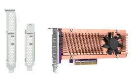Плата расширения/ QNAP QM2-2P-384A 2 x M.2 22110 or 2280 PCIe (Gen3 x8) NVMe SSD slots. Low-profile flat and Full-height brackets included.