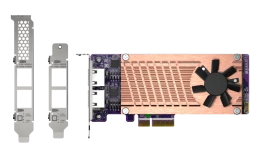 Плата расширения/ QNAP QM2-2P2G2T Expansion card 2 slots M.2 2280 NVMe. PCIe Gen3 x4 interface, 2x 2.5 GbE BASE-T.