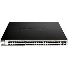 Коммутатор/ DGS-1210-52MPP Smart L2 Switch 48х1000Base-T PoE, 4х1000Base-X SFP, PoE Budget 740W, Compact CLI