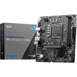 Материнская плата/ MB MSI INTEL H610 s1700, 2xDDR4(64GB), D-SUB/HDMI 1.4, 1xPCIe 4.0x16, 1xPCIe 3.0, 1xLAN, 4xSATA 6Gb/s, 1xM.2, 2xUSB 3.2, 4xUSB 2.0, 1xPS/2, mATX