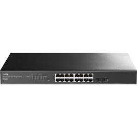 Коммутатор/ 16-Port Gigabit Light Managed Switch, 16 Gigabit RJ45 Ports, 2 Gigabit SFP ports, VLAN/Extend working mode DIP switch, Local management via Web GUI, support STP/RSTP, 802.1ab LLDP, Loop Detection, QoS, VLAN, SNMP, IGMP Snooping, DHCP Snooping,