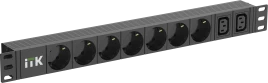 PDU 7 розеток нем. ст. + 2 С13 1U каб. 2м C14