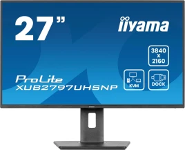 Монитор Iiyama 27" ProLite XUB2797UHSNP-B1 черный IPS LED 4ms 16:9 HDMI M/M матовая HAS Piv 1300:1 350cd 178гр/178гр 3840x2160 60Hz DP 4K USB 6.3кг