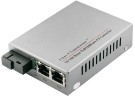 Медиаконвертер/ OSNOVO Медиаконвертер FE, 2*10/100Base-T, 1 оптический порт (SC, tx1550нм/rx1310нм) 100Base-FX, до 20 км