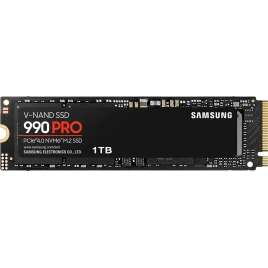 Твердотельный накопитель/ Samsung SSD 990 PRO, 1000GB, M.2(22x80mm), NVMe 2.0, PCIe 4.0 x4, V-NAND TLC, R/W 7450/6900MB/s, IOPs 1 200 000/1 550 000, DRAM buffer 1024MB, TBW 600, DWPD 0.33, with Heatsink (12 мес.)